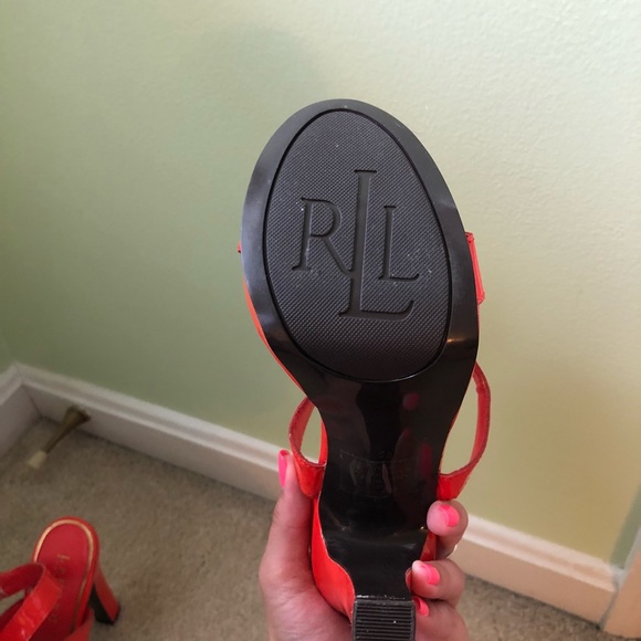 Orange Ralph Lauren heels - Picture 3 of 4